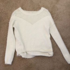 Fuzzy cream sweater